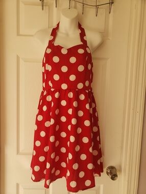 Red Polka Dot Halter Dress